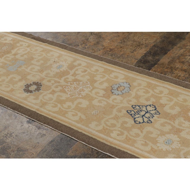 Rug & Kilim Antique 17th Century Chinese Ming Runner With Lotus & Peony Design - Rug & Kilim For Sale - Image 4 of 9