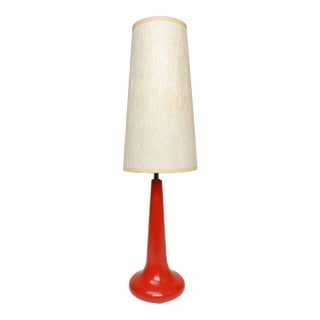 Vintage Red Enameled Aluminum Table Lamp by Robert Sonneman For Sale