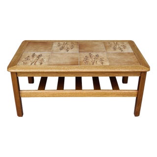 Vintage Teak and Ceramic Coffee Table, 1960 For Sale