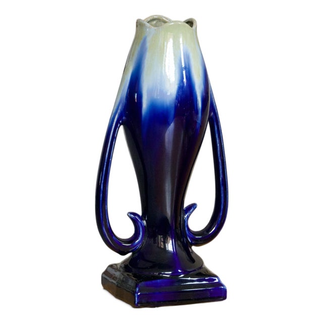 Large Belgian Art Nouveau Vase in Flamed Enameled Sandstone by Thulin, 1930s For Sale