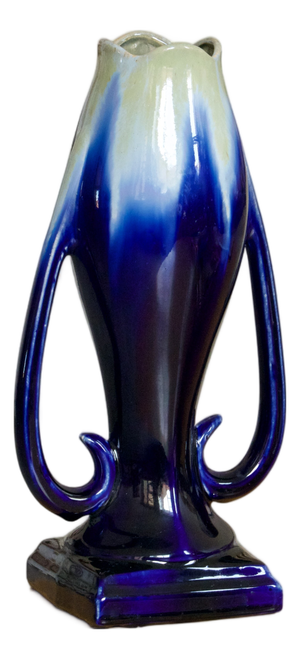 Large Belgian Art Nouveau Vase in Flamed Enameled Sandstone by Thulin, 1930s