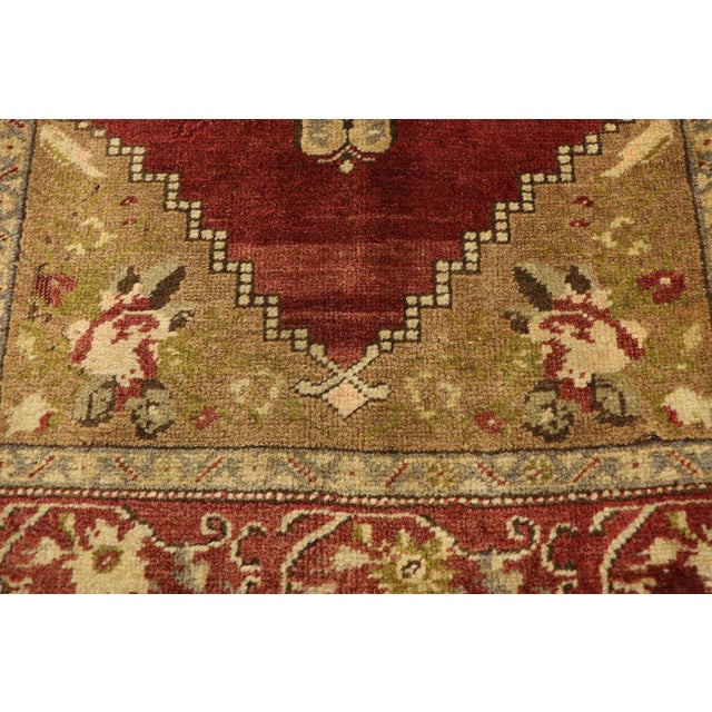 Mid 20th Century Vintage Turkish Yastik Rug - 01'07 X 03'02 For Sale - Image 5 of 8