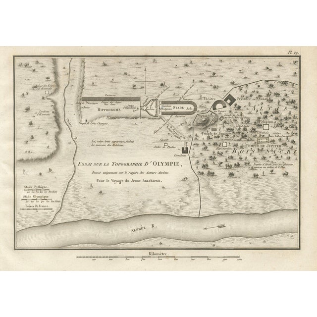 Ancient Olympia and Olympic Games Site Plan from Ambroise Tardieu, 1825 For Sale