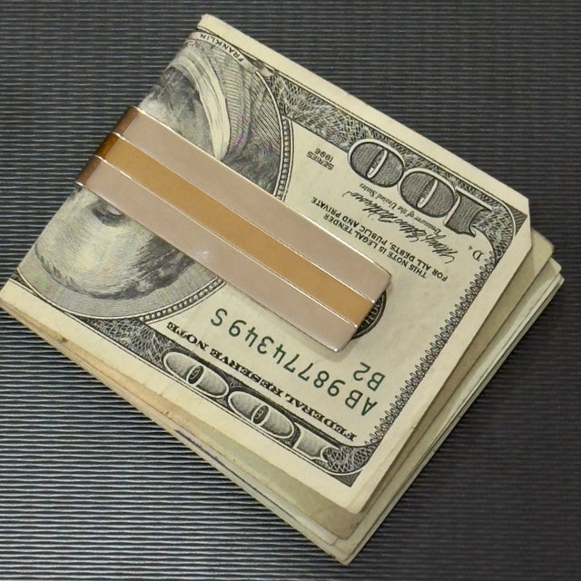Contemporary Late 20th Century Tiffany & Co Money Clip 18 KT Gold + Sterling Silver Estate For Sale - Image 3 of 7