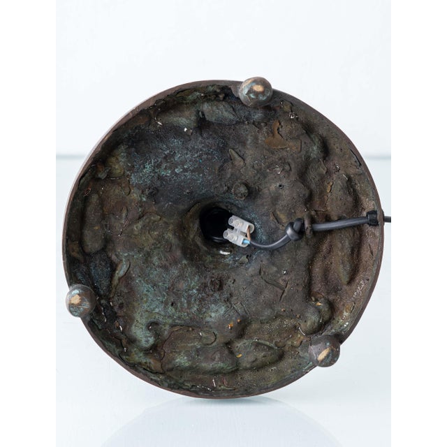 Vintage Art Nouveau Dragonfly Leaded Glass Table Lamp with Bronze Base in the style of Tiffany For Sale - Image 18 of 18