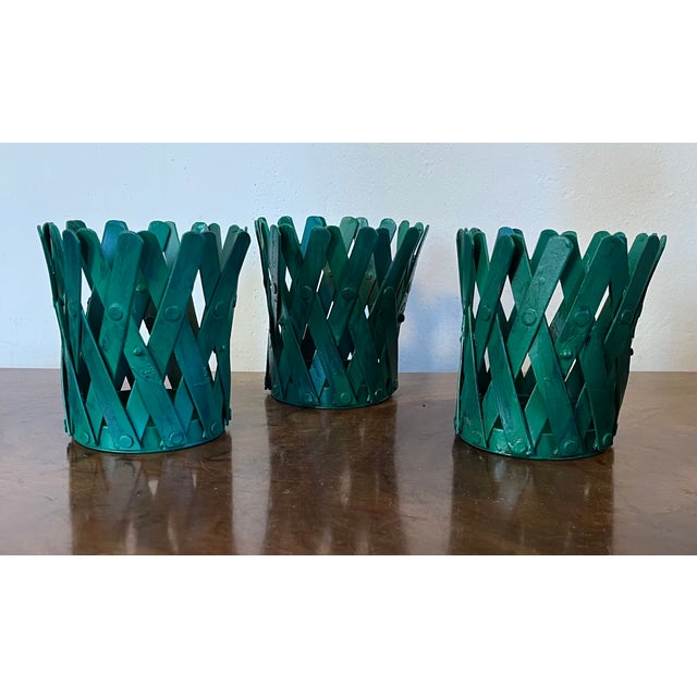 English Zinc Lattice Form Orchid Cachepots or Covers for Terracotta Flower Pots - A Set of 3 For Sale In New York - Image 6 of 12