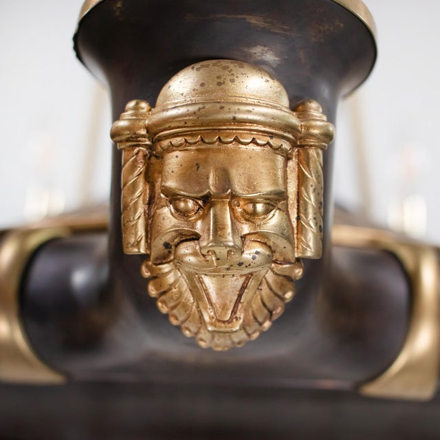 Early 20th C. French Louis-Philippe Revival Gilt and Patinated Bronze Chandelier For Sale - Image 9 of 18