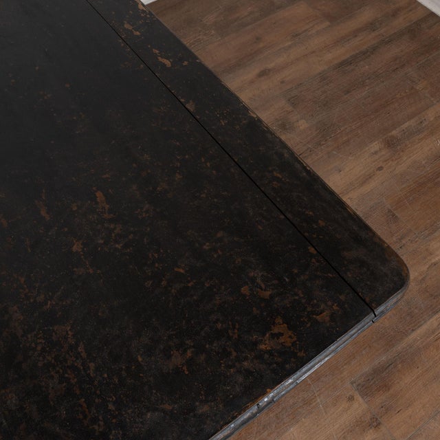 19th Century Black Painted Swedish Large Square Coffee Table For Sale - Image 10 of 17