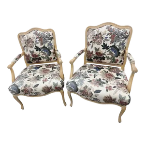Late 20th Century Pair of Floral Armchairs