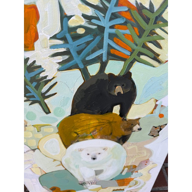 2020s “Ursus Over Under” Bear Trio Painting LWren Walraven For Sale - Image 5 of 15