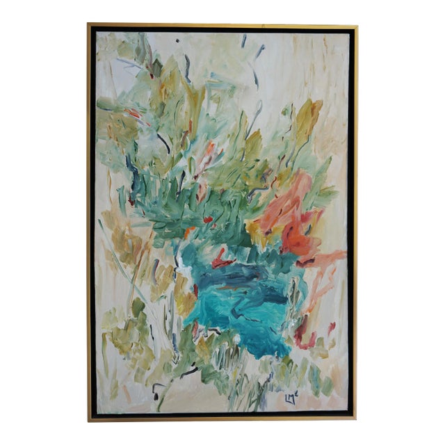 "Picnic" Abstract Acrylic Painting by Laurie MacMillan, Framed For Sale
