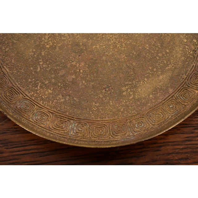 Early 20th Century Tiffany Studios New York Bronze Plate With Greek Key Design For Sale - Image 5 of 9