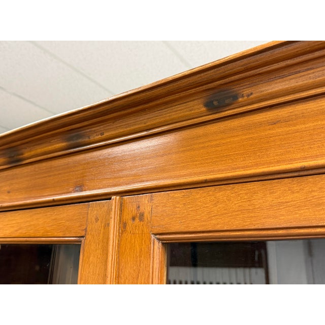 Brown Display Wood + Glass Cabinet, Vintage For Sale - Image 8 of 12
