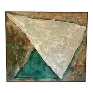 Abstract Painting by Larry G Hurst Third Triangle 1975 Large Scale, Framed For Sale