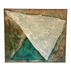 Abstract Painting by Larry G Hurst Third Triangle 1975 Large Scale, Framed