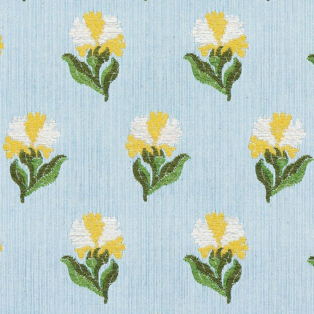 Schumacher Sample - Schumacher Rosina Floral Fabric in Marigold For Sale - Image 4 of 4