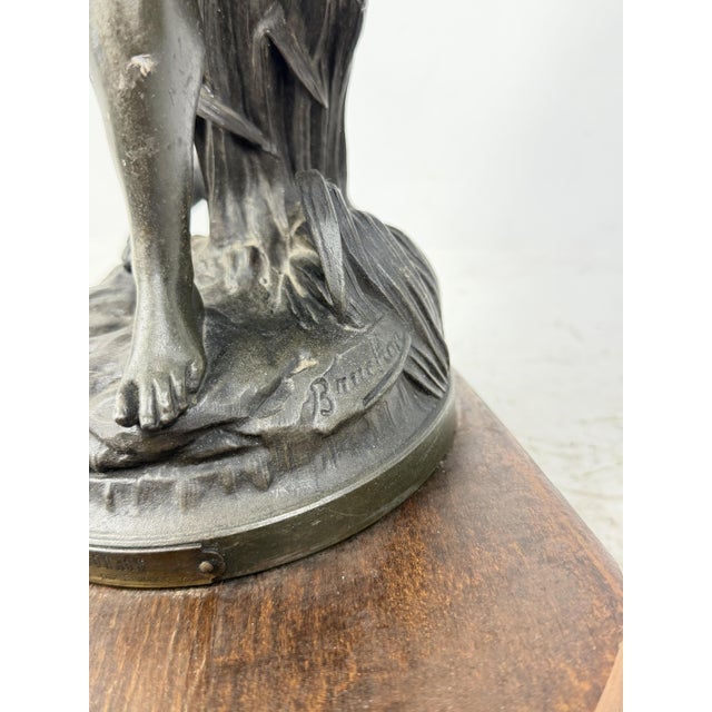 Metal Emile Bruchon, Art Nouveau Sculpture of the Storm (Temporal), Metal For Sale - Image 7 of 14