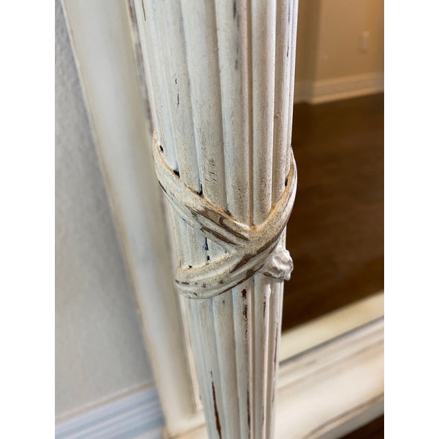 French Antique Marble Top Wall Console Table With Mirror - 19th C For Sale - Image 4 of 11