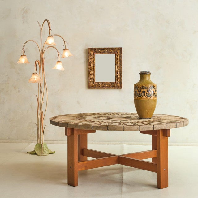Blending craftsmanship and natural materials in a harmonious design, this Danish coffee table from the 1970s, designed by...
