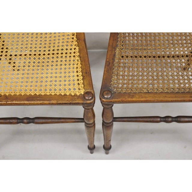 Wood Mid 19th Century Antique Italian Biedermeier Arts & Crafts Walnut Bowtie Chiavari Side Chair Pair For Sale - Image 7 of 12