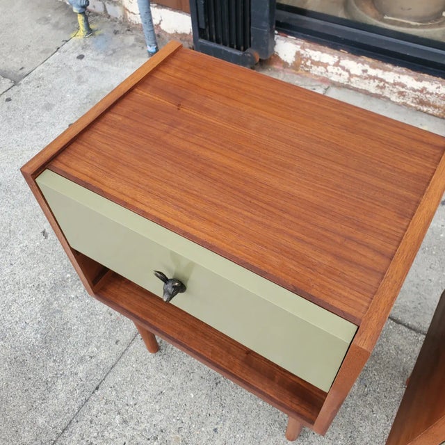 Not Yet Made - Made To Order Pair of Night Stands with Rabbit Pulls For Sale - Image 5 of 11