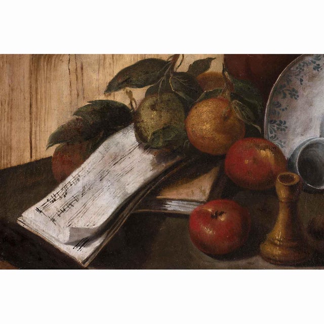 Trompe l'Oeil Still Lifes, 18th Century, Oil on Canvases, Set of 2 For Sale - Image 4 of 16