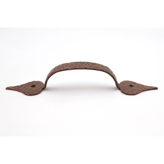 Mid 20th Century Pair of 5.25 In. Colonial Hammered Steel Drawer Cabinet Pulls For Sale - Image 5 of 5