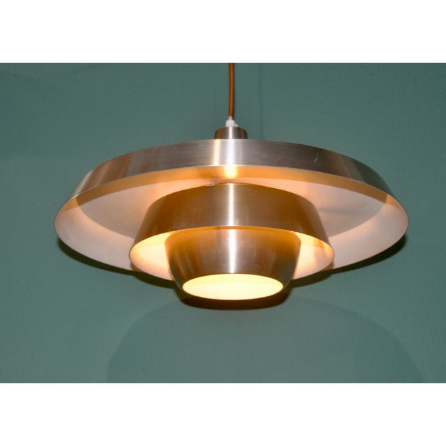 Danish Lamp in Gold Metal, 1960s For Sale - Image 3 of 12