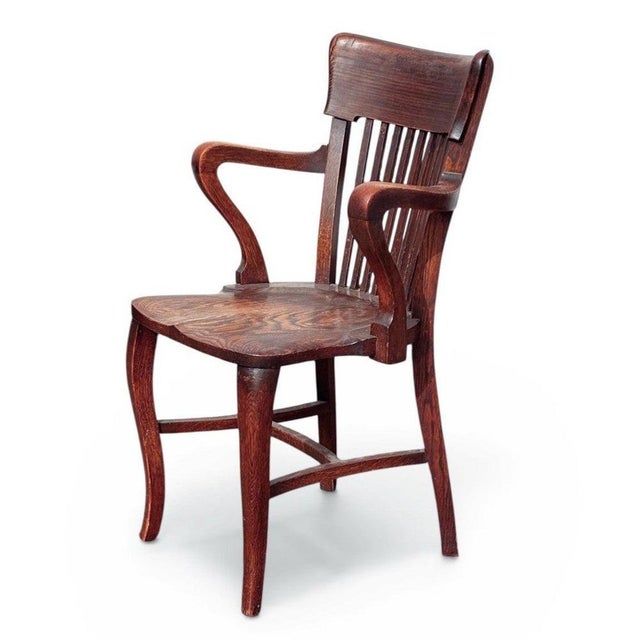 Wood Edwardian Oak Desk Chair For Sale - Image 7 of 7