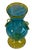 Art Glass Aqua Yellow Handled Amphora Vase For Sale - Image 12 of 14