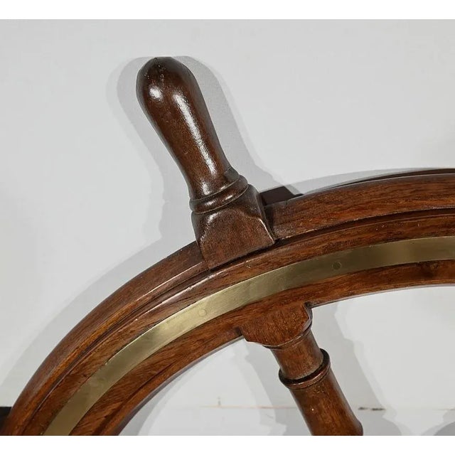 Teak Boat Wheel Bar For Sale - Image 5 of 12