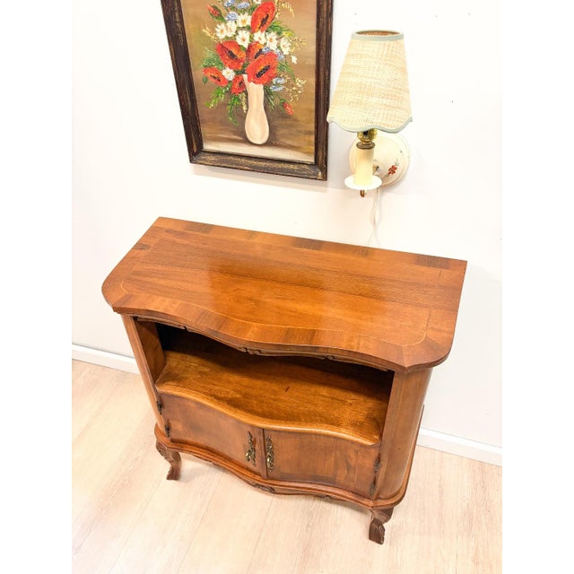 French Provincial Vintage French Provincial Walnut Side Cabinet / Nightstand For Sale - Image 3 of 9