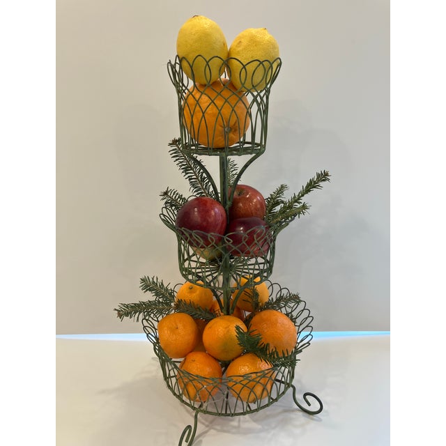 French Wire Three Tier Basket For Sale - Image 4 of 4