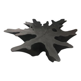 Andrianna Shamaris Organic Charred Teak Wood Coffee Table For Sale