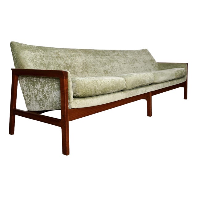 1960’s Mid-Century Danish Modern Long Teak Sofa For Sale