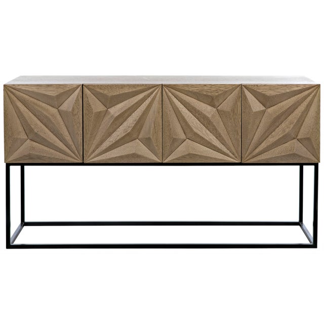 Zurich Console in Bleached Walnut with Metal For Sale - Image 9 of 9