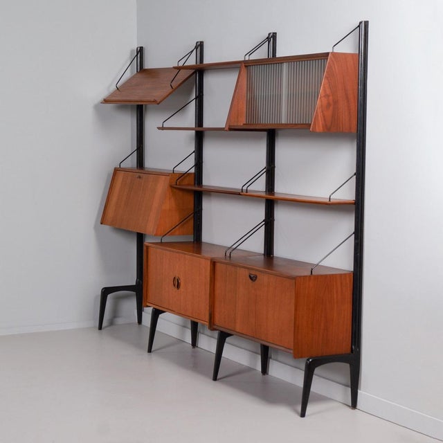 Wall Unit with Secretaire by Louis van Teeffelen for Wébé, 1960s For Sale - Image 3 of 12