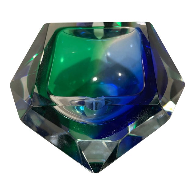 Murano Glass Geometric Ashtray Bowl For Sale
