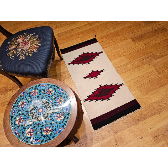 Vintage Native American Navajo Rug, Handwoven Wool, Medallion Pattern, 2x3 For Sale - Image 10 of 12