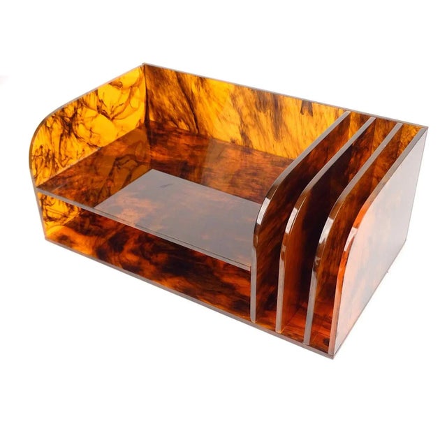 1970s Vintage French Space Age Acrylic Glass Organizer, 1970s For Sale - Image 5 of 18