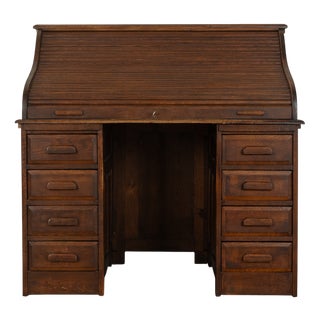 Brown Oak Secretaire, 1890s For Sale
