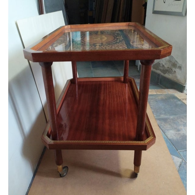 Vintage Bar Cart Made attributed to Sorrento,1940 For Sale - Image 3 of 12