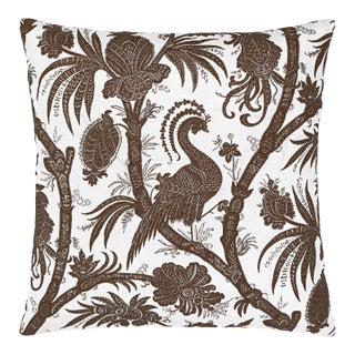 Scalamandre 22" x 22" Balinese Peacock Pillow in Java For Sale