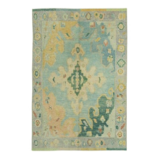 Turkish Oushak Rug 6' x 8'11" #19151 For Sale