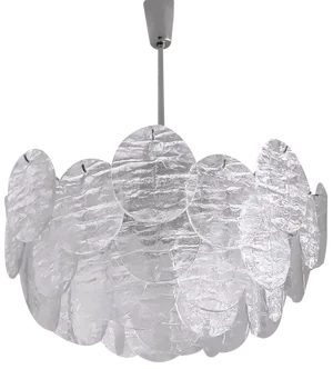 Model 3424 Metal Ice Glass Chandelier from Kalmar, 1960s
