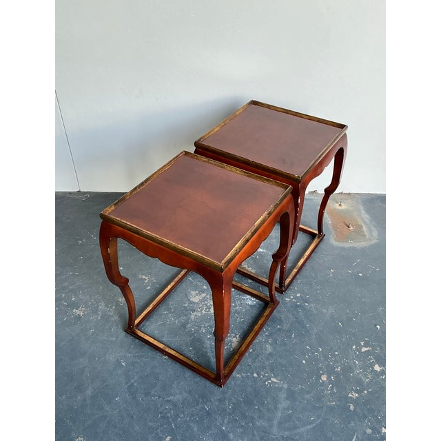 Brown Vintage Asian Lacquered Side Tables - A Pair For Sale - Image 8 of 12