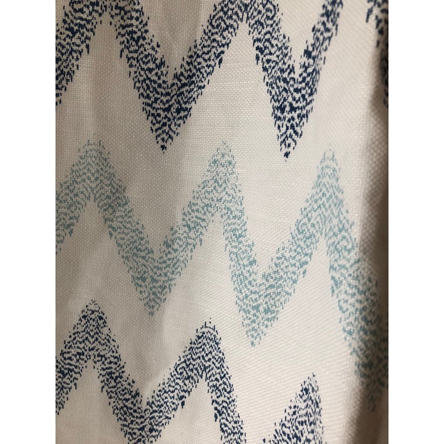 2010s Chevron Printed Drapes Hand Printed Fabric on Linen For Sale - Image 5 of 9