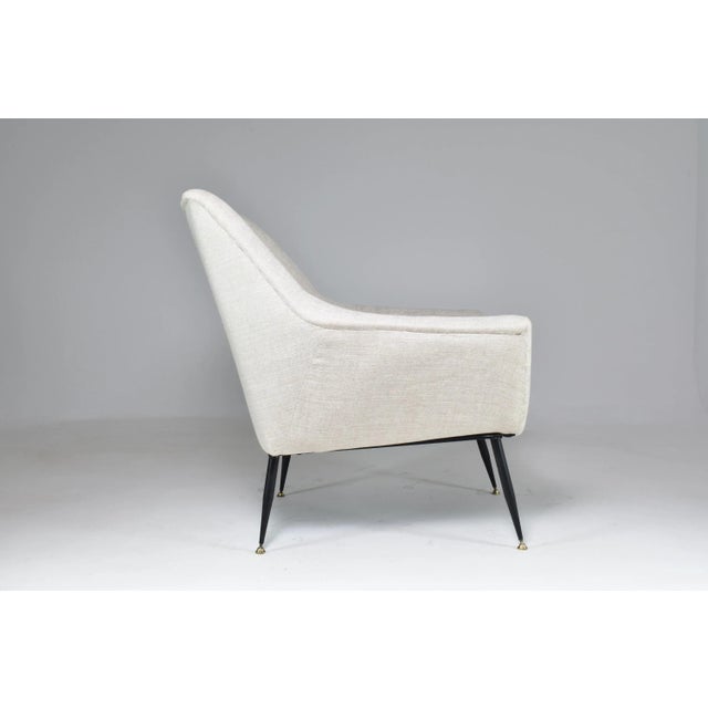 Mid-Century Modern Restored Italian Mid-Century Modern Wingback Armchair, 1950s Design For Sale - Image 3 of 12