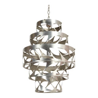 1980s Brushed Aluminum Mid-Century Fixture For Sale