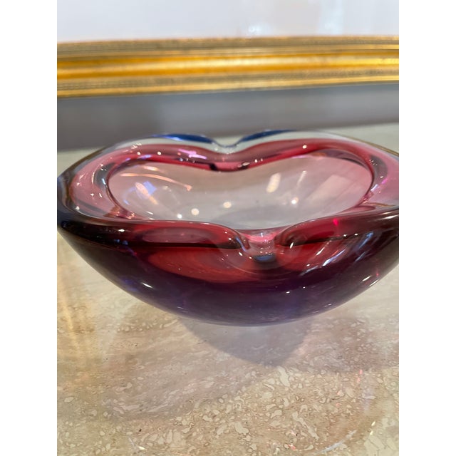 Murano Large Vintage Murano Glass Murano Ashtray For Sale - Image 4 of 7